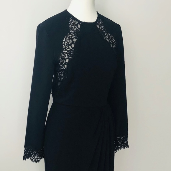 ZIMMERMANN size 1 (8/10) black lace fitted cocktail dress with long sleeves - Picture 2 of 9